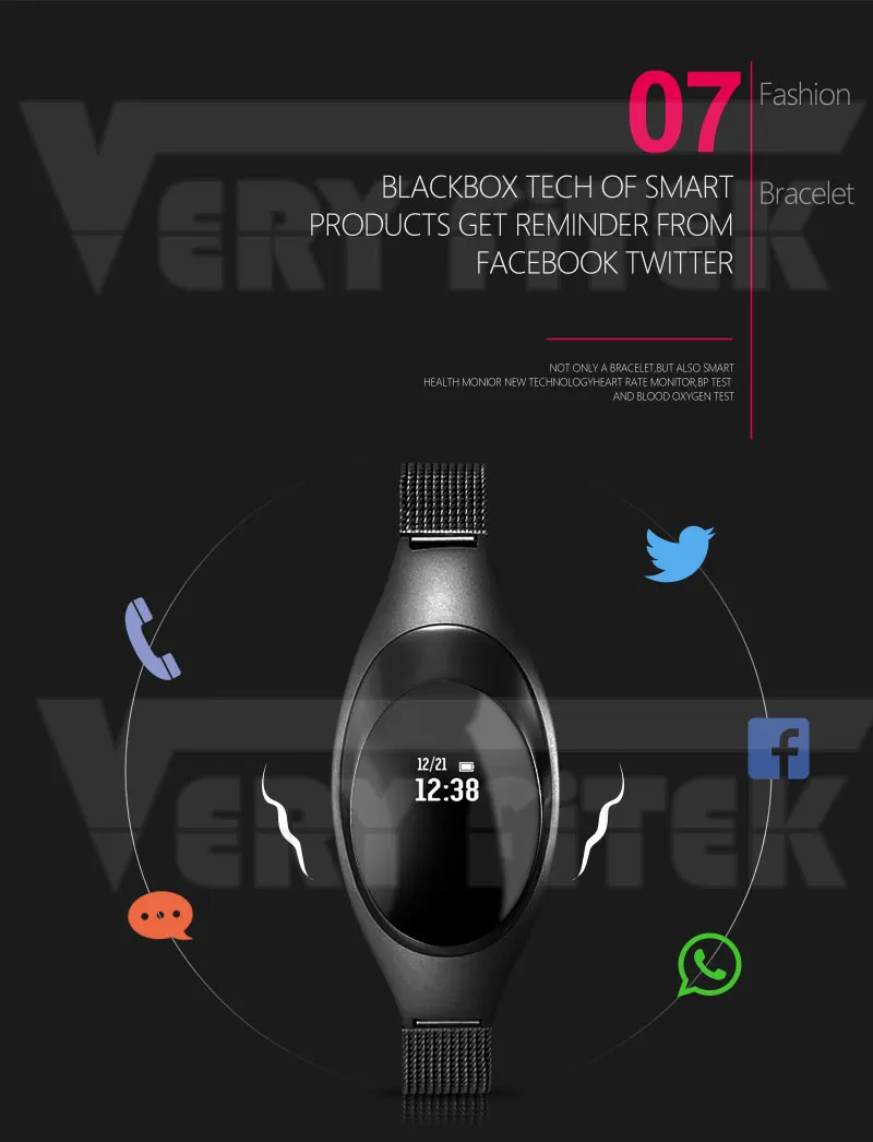 VERYFiTEK V18 Smart Wristband Blood Oxygen Fitness Watch Heart Rate Blood Pressure Oxygen Monitor Bracelet for xaomi pk fitbits (8)
