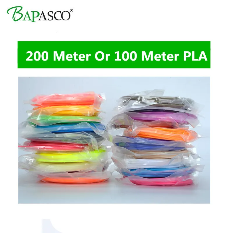 Beste NIEUWE Bapasco 1.75mm PLA Filamenten Voor 3D Pen 20 Packs 100 Meter (5 M Kleur) of 200 Meter (10 M Kleur) PLA Materila Plastic draad staaf