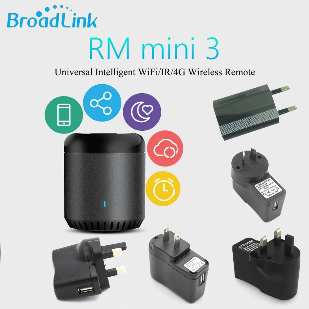 Broadlink RM Mini3 WiFi+ IR+ 4G пульт дистанционного управления AU, UK, US, EU штекер умный дом Беспроводное управление ler работа для Alexa Google Home