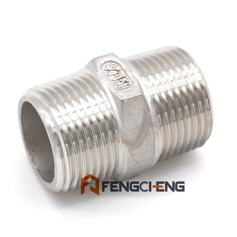 

3/4" MPT Hex Nipple 304 Stainless Steel Homebrew Pipe Fitting Brewer Hardware