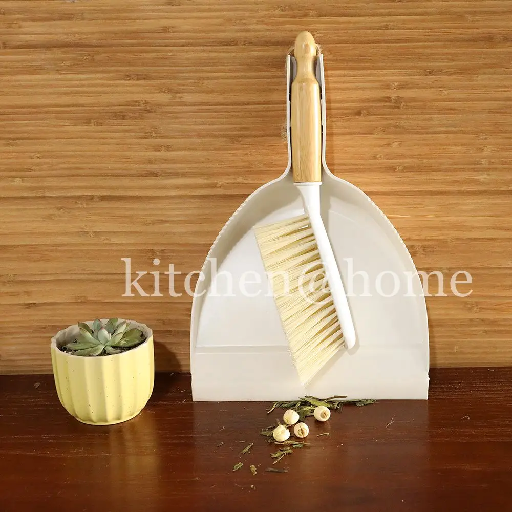 Short handle Hand Brush&Dustpan Set Bamboo handle Broom Brush Bristle