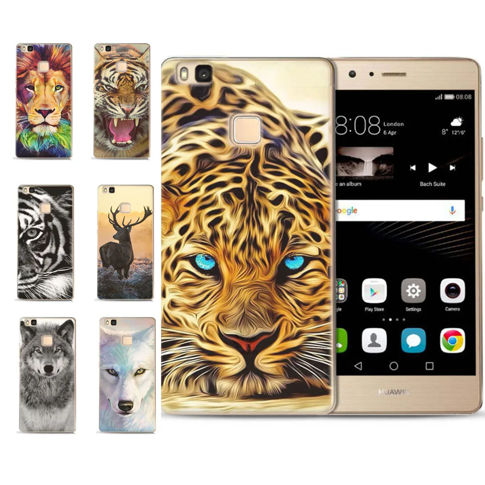 MLCRIYG мягкий чехол для телефона Huawei P9 Lite/P8 Lite/P10Lite ТПУ с цветными Лев волк Леопард