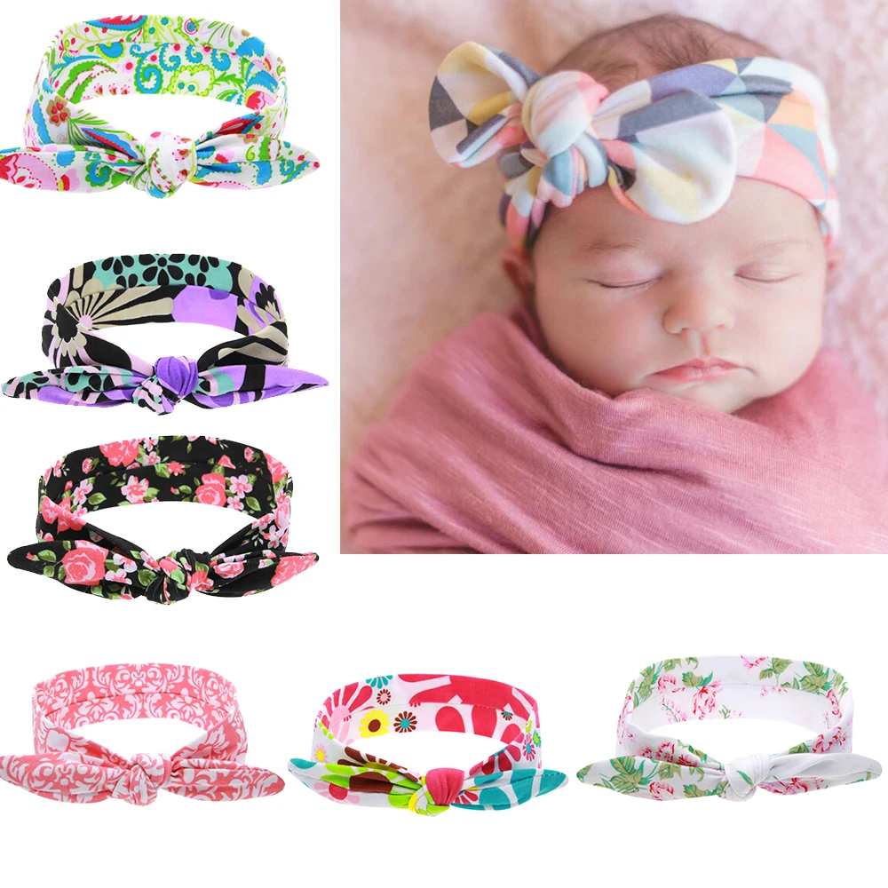 New Cute Elastic Flower Headband DIY Cotton Wrap Elastic Kids Headwear