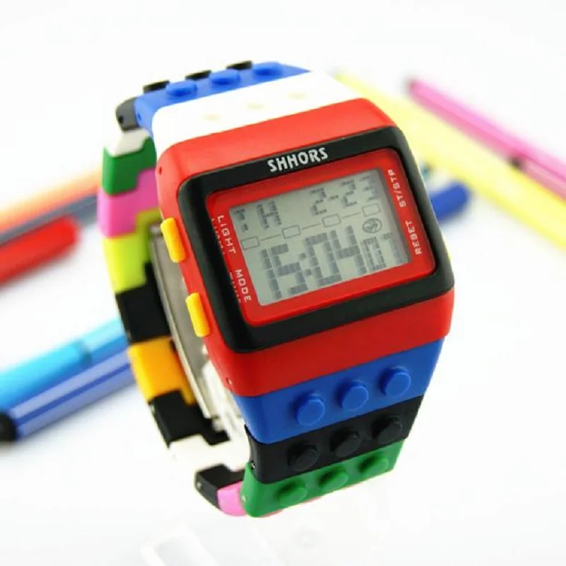 Наручные часы, водонепроницаемые, с цветным, унисекс, цветные, цифровые, новые, спортивные часы, Прямая поставка, jun27 - Цвет: Черный