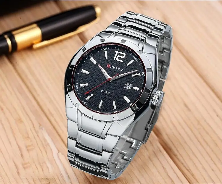 Топ бренд CURREN Мужские часы роскошный ремешок из нержавеющей стали наручные часы модные спортивные часы водонепроницаемые Relogio Masculino