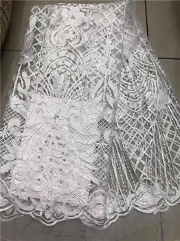

2019 African Stones Tulle Lace Fabric High Quality Net Swiss Voile Lace Gray French Embroidery Nigeria Lace Fabrics