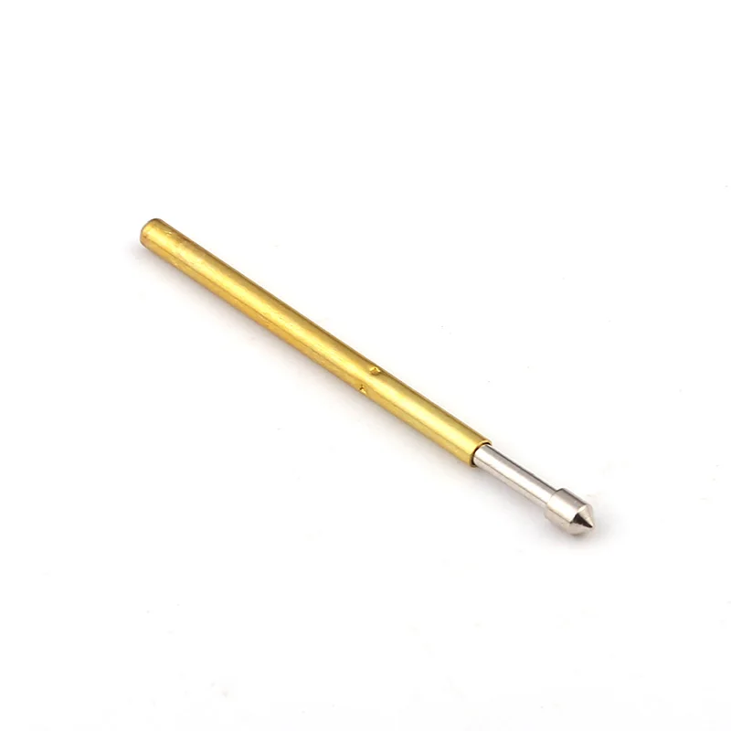 100Pcs P160-E2 Nickel Plated Springs Test Probe Brass Tube Outer Diameter 1.36mm Total Length 24.5mm Electronic Test Probe Tool