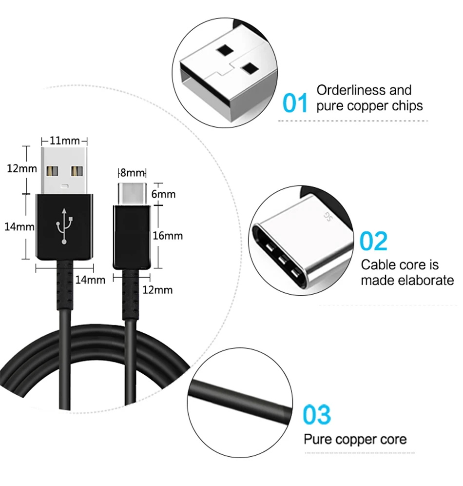3Samsung Galaxy S8 S9 plus Fast Charger 9V1.67A & 5V2A 1.2m USB Type C Cable Quick Adapter EUUSUK Note8 S 9 S 8  C5 C7 C9pro