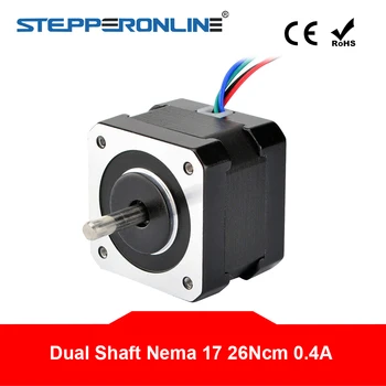 

Dual Shaft Nema 17 Stepper Motor 34mm 26Ncm(36.8oz.in) 42 Motor 4-lead 0.4A Nema17 Stepper 12V DIY CNC 3D Printer