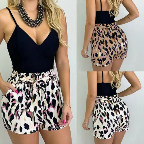 

Fashion Women Summer Sports Running Leopard Print Loose Shorts
