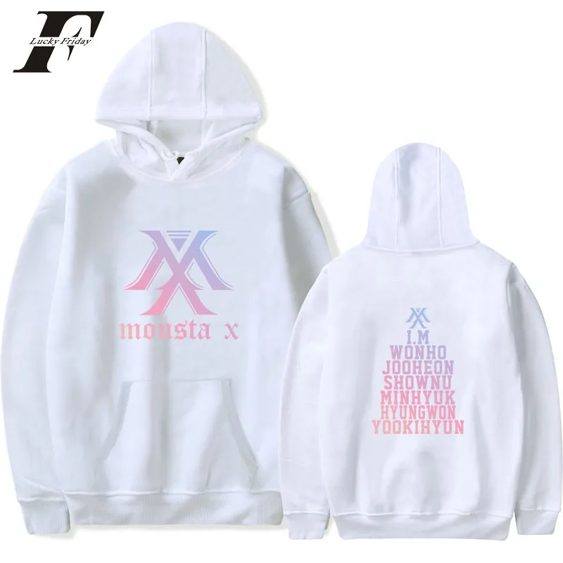 

2018 MONSTA X Hoodies sweatshirts women korean Pullovers cotton Long Sleeve clothes Harajuku Streetwear winter jacket coat