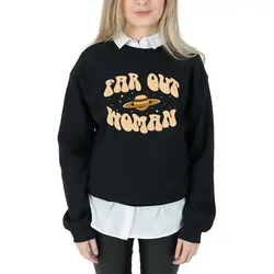 Новое поступление для женщин зимние толстовки с капюшоном плюс размеры теплый пуловер Кофты Луна пространство печатных толстые одежда tumblr