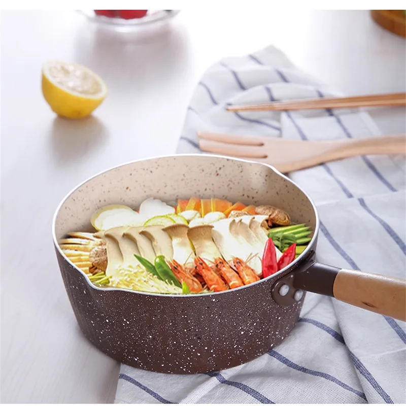 

18 CM Medical Stone Soup Pot Aluminum Alloy General Usage for Gas Stove Non-stick Soup Pot Frying Pan Multi-purpose Kitchen Pot