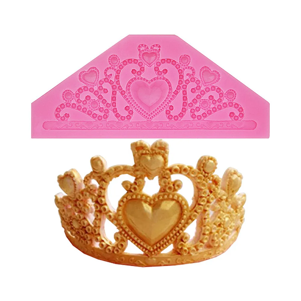 

Art Nouveau Crown Silicone Mold Mould Fondant Gumpaste Polymer Clay Cookie topping Chocolate Melts Flexible Mold BEST QUALI