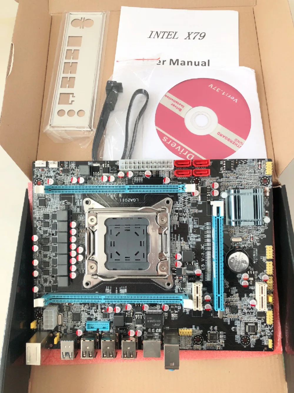  New X79 E5 3.3C LGA 2011 For I7 E5-V1 E5-V2 DDR3 ECC 32GB USB2.0 USB3.0 X79 M ATX Desktop Motherboa