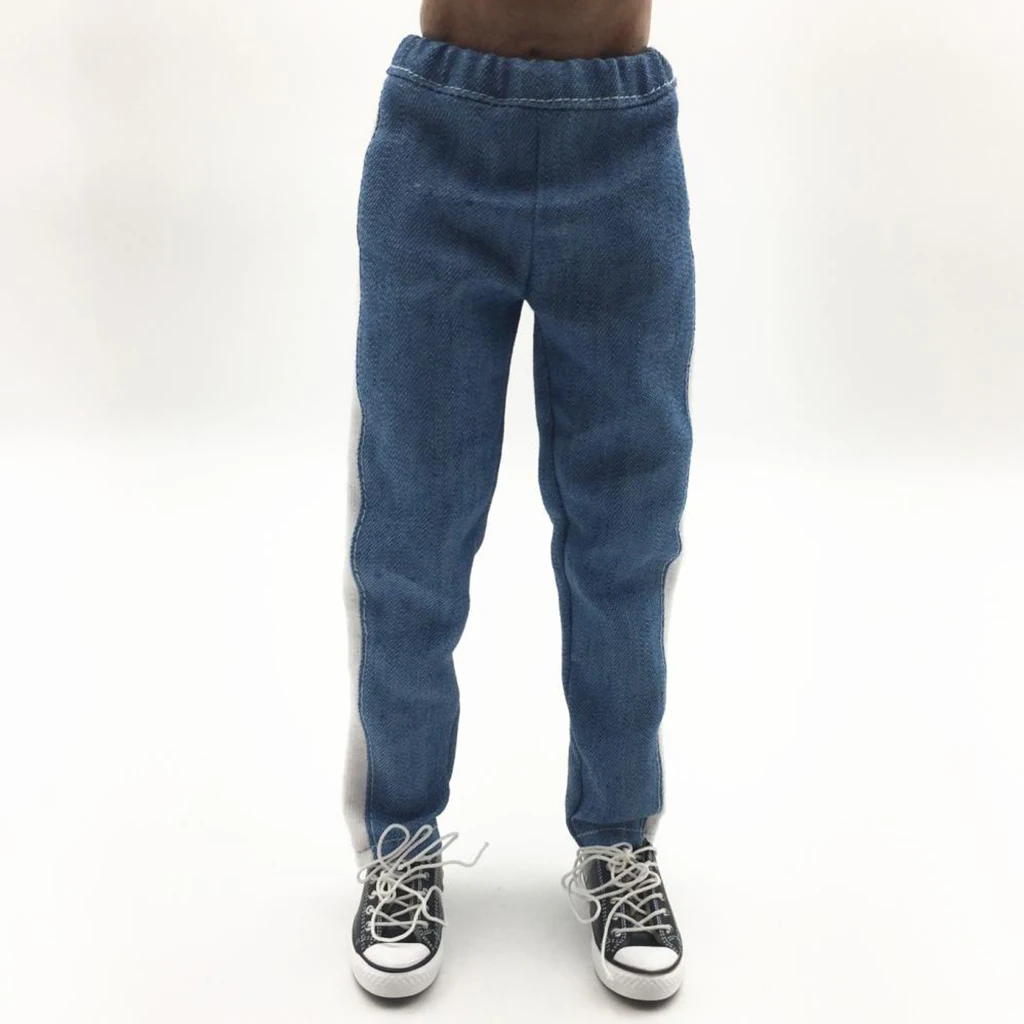 MagiDeal  1/6 Scale Male Seamless Body Clothes Jeans Pants Trouser for 12