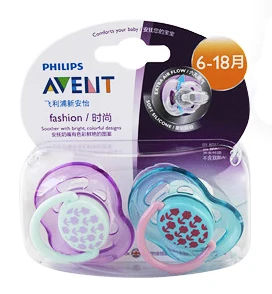 Avent пустышки без BPA Avent Ортодонтическая пустышка Avent Freeflow силиконовые пустышки 6-18 месяцев 2/упаковка - Цвет: Фиолетовый