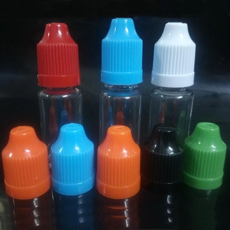 100pcs 10ML PET Clear Refillable Bottles Empty long thin tip E liquid Bottles With Childproof Cap For E Juice vape Eliquid