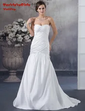 BacklakeGirls Floor-length Custom Made Scoop Neck Court Train Mermaid Plus Size Wedding Dresses 2017