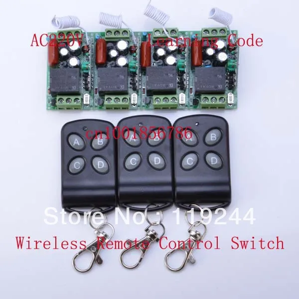 

315Mhz/433Mhz 4 Receivers+3 Transmitter RF 220V 1CH Wireless Remote Control Power Switch System For LED Light Lamp