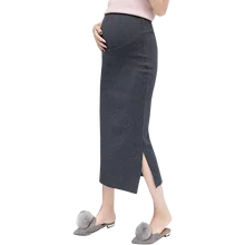 Новая весенне-осенняя корейская мода для беременных юбки для живота шерстяные трикотажные стрейч-юбки для беременных женщин Одежда для беременных C700