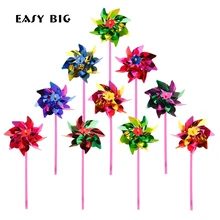 EASY BIG 100Pcs/Lot Plastic Windmill Pinwheel Wind Spinner Kids Toy Garden Lawn Party Decor Toy Gift For Boys Girls Baby TH0027 EASY BIG 100Pcs/Lot Plastic Windmill Pinwheel Wind Spinner Kids Toy Garden Lawn Party Decor Toy Gift For Boys Girls Baby TH0027