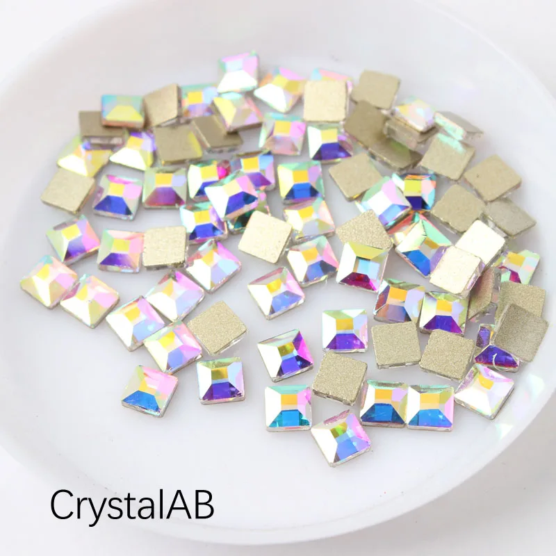 Hot Sale 3MM And 2MM Square Nail Rhinestone Flatback Crystal Stones DIY Decorations Manicure Diamond For Nail Rhinestone