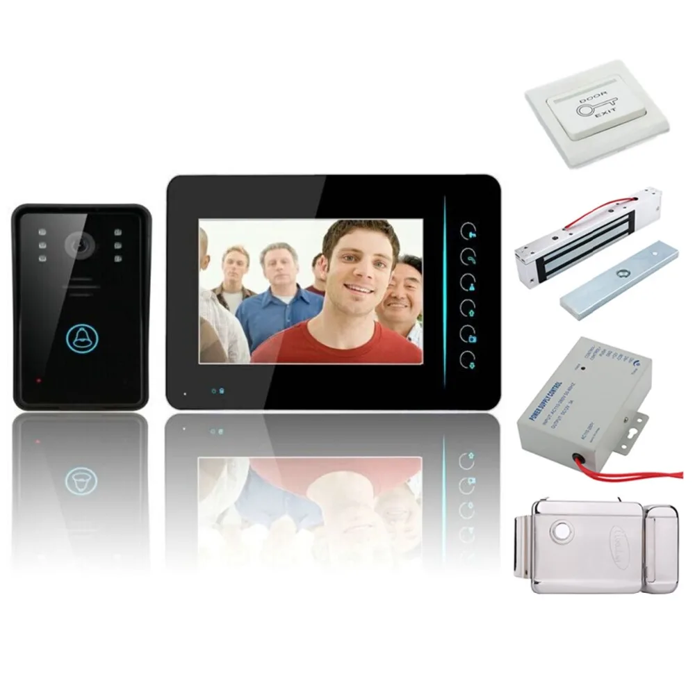 

Home set 7" TFT 2.4G Wireless Video Door Phone Intercom Doorbell Home Security Camera Monitor+Electric Lock