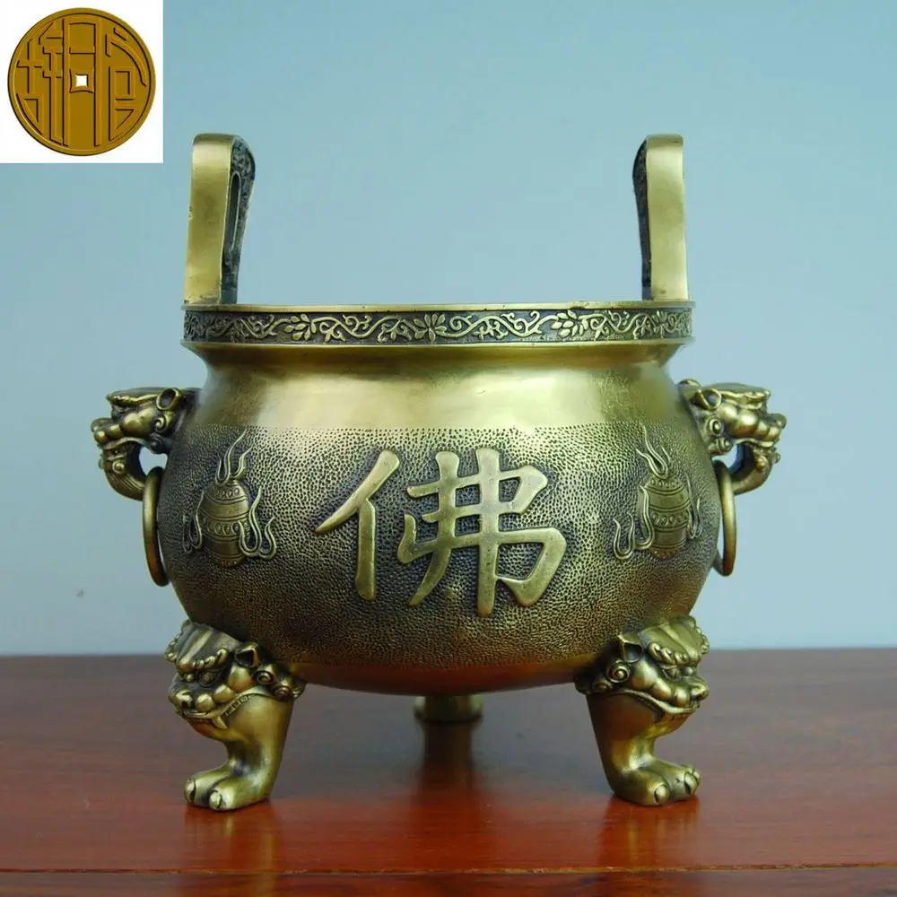 

Old antique Bronze Arts & Crafts Bronze copper incense burner incense stove furnace buddha with small incense burner supplies