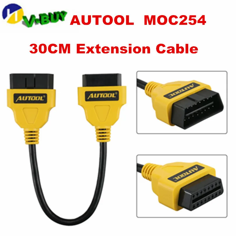 

AUTOOL OBD2 16Pin Male to Female Extension Cable Connector 30cm OBD II Cable OBD 2 Adapter Diagnostic Connector