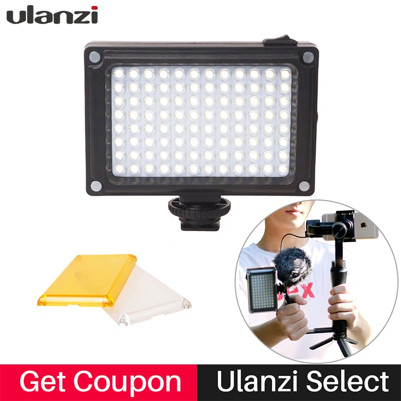 

Ulanzi Mini LED Video Light Photo Lighting on Camera Hotshoe Dimmable LED Lamp for Canon Nikon Sony DSLR Youtube Vlogger Gimbal