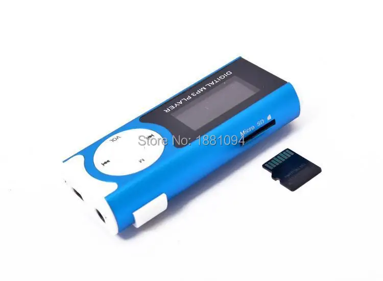 SZAICHGSI блестящие Mini USB Клип ЖК-дисплей Экран MP3 Media Player Поддержка TF карты 50 шт./лот