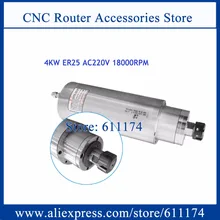 Постоянный крутящий момент CNC мукомольный Шпиндельный двигатель 4Kw ER25 18000 об/мин AC220V с водяным охлаждением двигателя шпинделя 4 подшипник D110 для камня мета