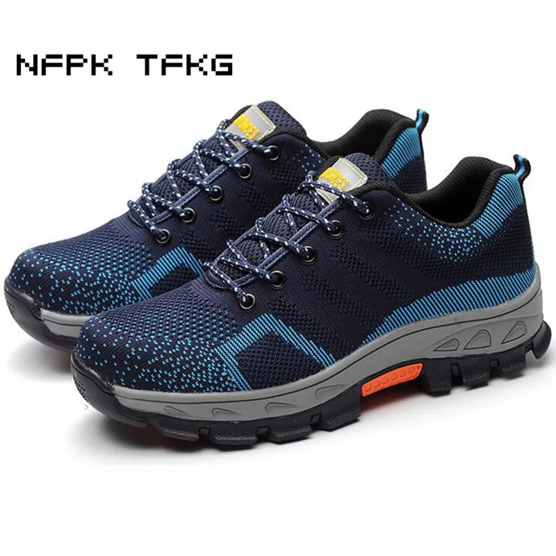 

women large size breathable steel toe cap work safety shoes non-slip platform puncture proof tooling boots protective footwear