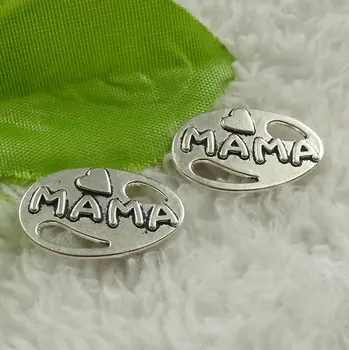 

192 pieces antique silver MAMA connectors 23x15mm #4543