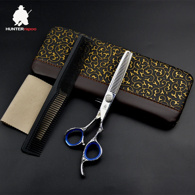 

30% OFF HT9143 HUNTERrapoo 6 inch Japan steel hair trimmer clipper for hairdressing salons hair cutting scissor barber shear