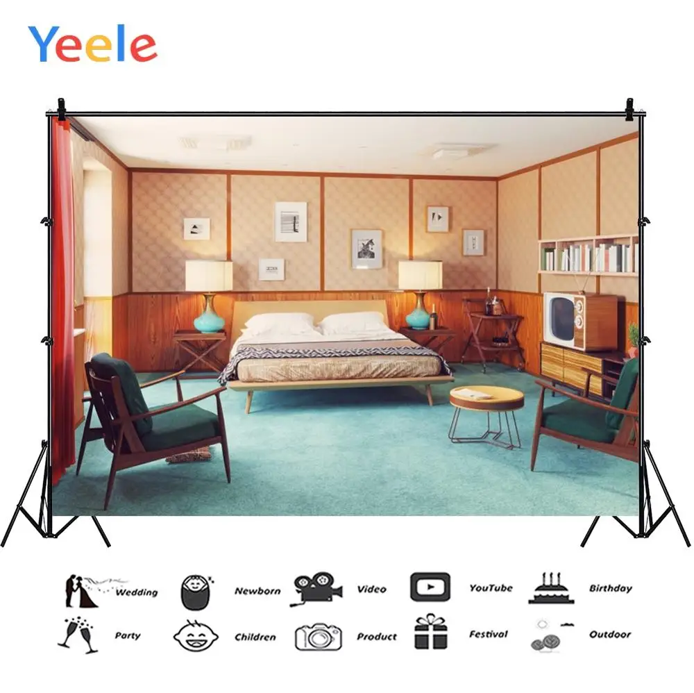 Yeele نوم أريكة الجدول التلفزيون مصباح Bookeshelf الداخلية التصوير الخلفيات مخصصة التصوير الخلفيات ل استوديو الصور