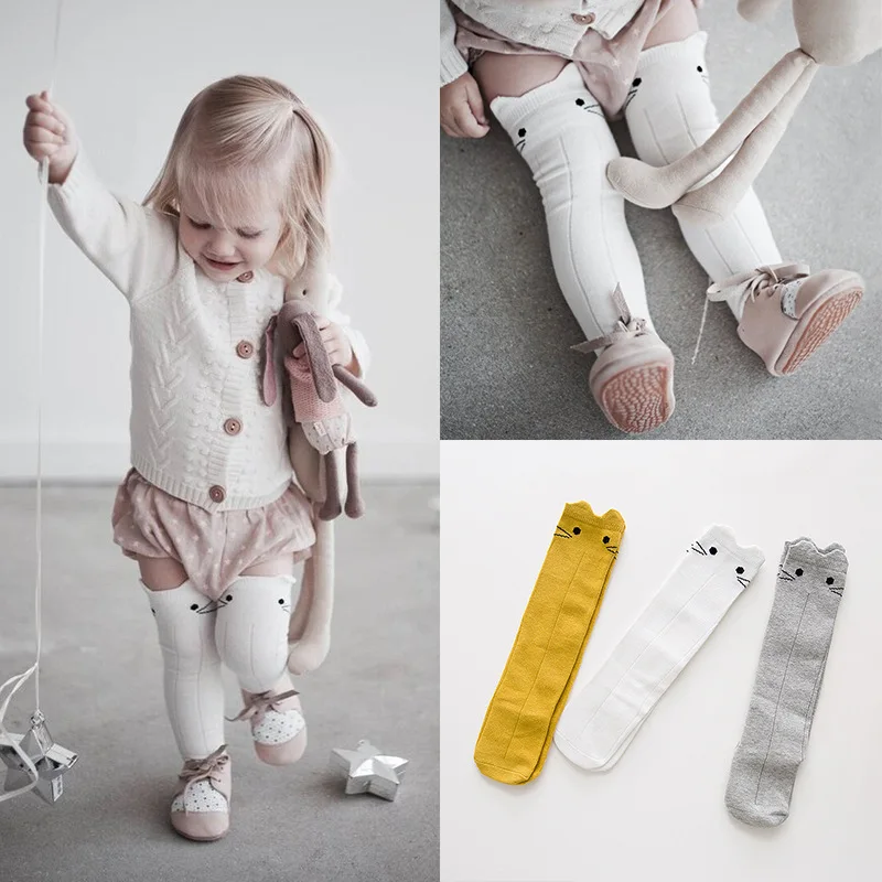 

Susi&Rita Baby Girls Long Sock Kids Cute Cartoon High Knee Socks Autumn Winter Warm Stockings 2018 Cotton Baby Hosiery