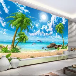 Beibehang обои фрески на заказ гостиная спальня украшения дома фантазии море coco beach пейзаж декоративные фрески