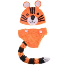 Милые новорожденных подставки для фотографий Наряды животных шапки шорты женщин костюмы комплект вязание крючком новорожденных Bebes D