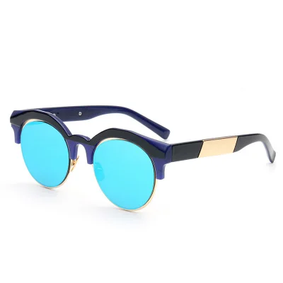 LONSY Новые Модные Винтажные Солнцезащитные очки женские брендовые дизайнерские солнцезащитные очки «кошачий глаз» Мужские Женские oculos de sol feminino - Цвет линз: Blue
