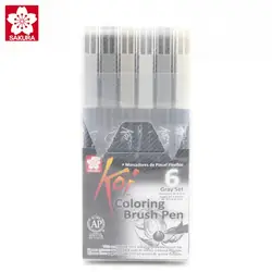 Окраска Кисть 6 серый цвет комплект Гибкая кисть маркер воды цвет ручки жидкость-живописи тушью поставки