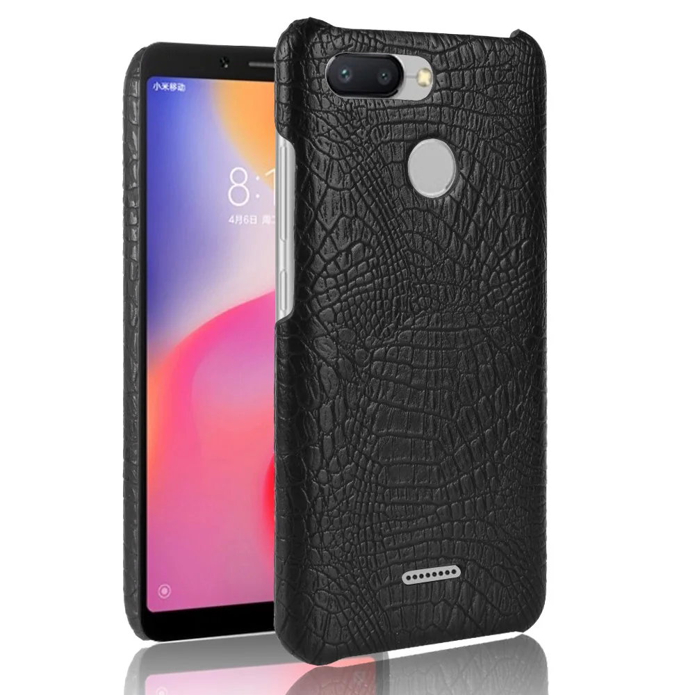 Чехол для Xiaomi Redmi 6/Redmi 6A тонкий кожаный чехол с текстурой крокодиловой кожи