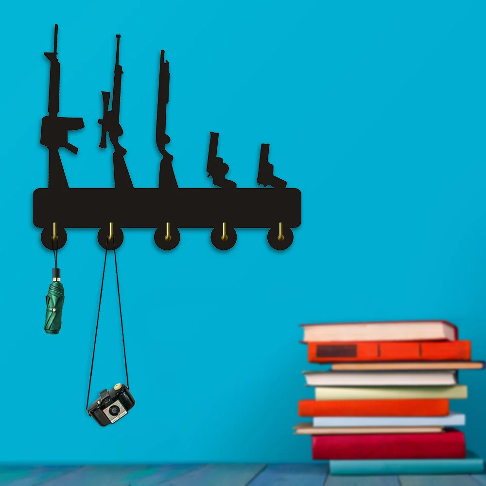 1Piece Guns Breeds Hooks Wall Door Clothes Coat Hat Hanger Kitchen