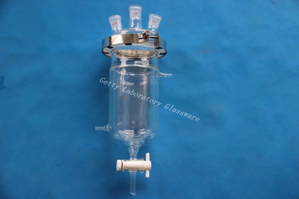 

1000ml double-deck reactor bottle vessel W removalbe flange mouth