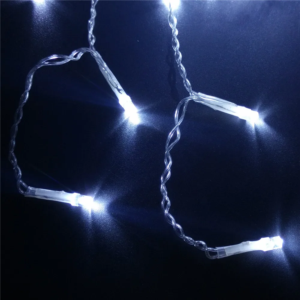 Christmas outdoor led curtain Icicle Strings Led Lights New year Wedding lights flashing led string curtain lights - white
