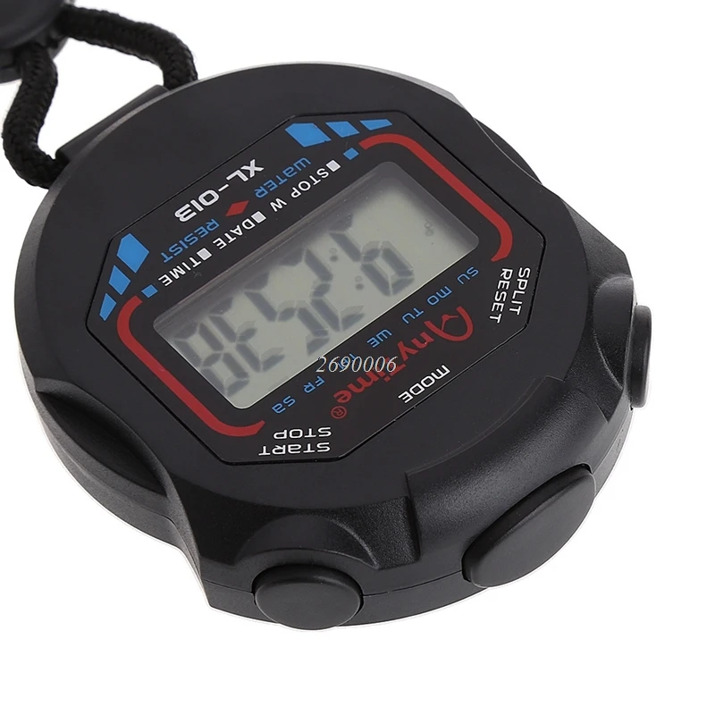 Классический цифровой профессиональный ручной ЖК-хронограф спортивный секундомер таймер секундомер со струной MAY02_30
