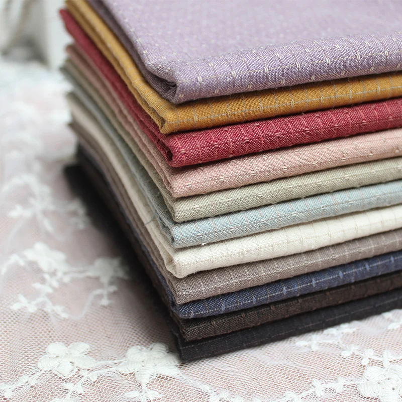 First dyed jacquard yarn dyed cotton fabric cloth quilt handmade DIY group Home Furnishing 11