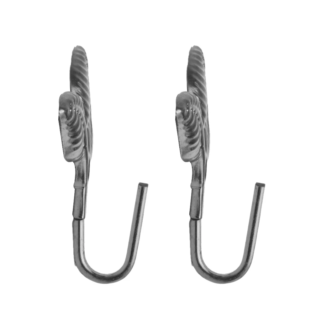 New Hot Sale 2Pcs Leaf Curtain Drapery Tiebacks Door Wall Hat Hooks Holder Hanger Bronze Curtain Tracks Accessories Home Decor