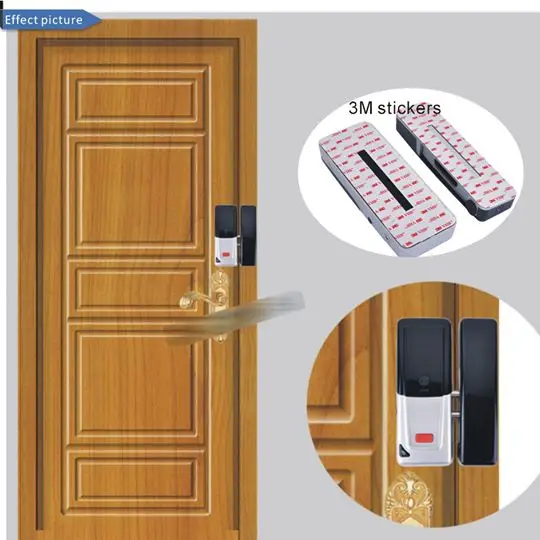 

No Wire Dry Battery Electronic Door Lock Anti Theft Free Key With Wireless Remote Control Keys Invisible Remot Garage Door Lock